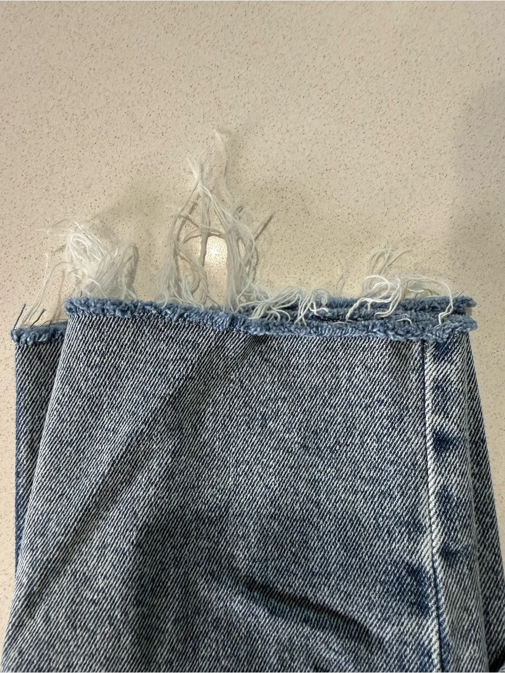 High-Rise Distressed Girl's Blue Jeans